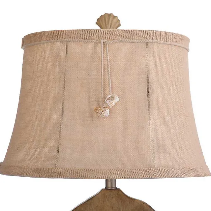 Tan Sand Dollar Table Lamp