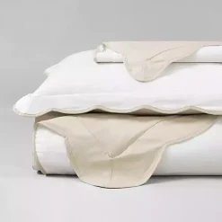 Tan Scallop Edge 3-pc. Full/Queen Duvet Cover Set