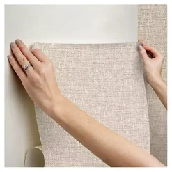 Tan Textured Poplin Peel & Stick Wallpaper