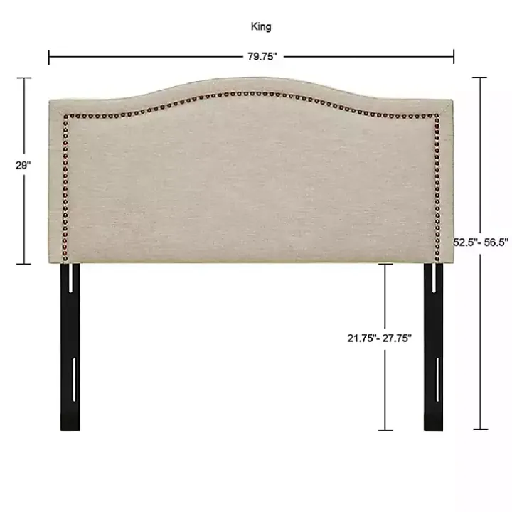 Tan Upholstered Augusta King Headboard