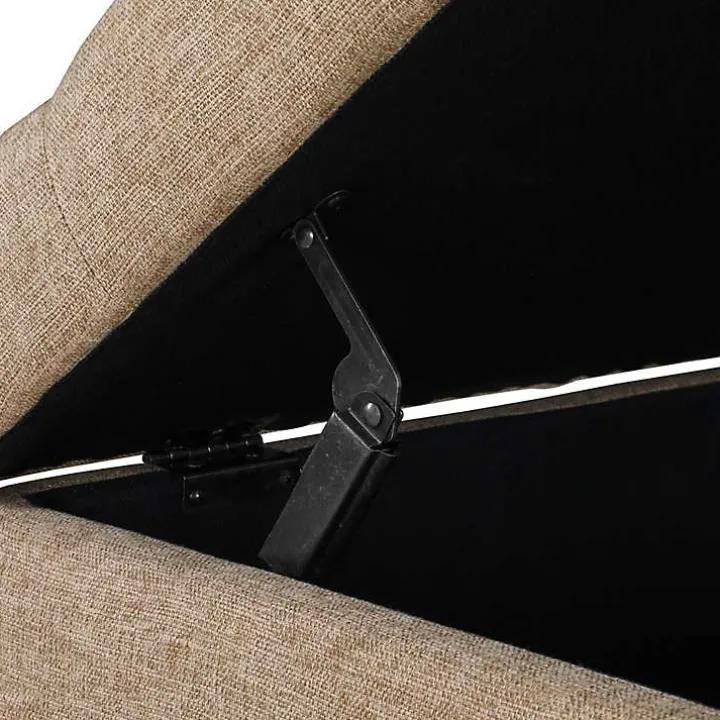 Tan Upholstered Ava Coffee Table Ottoman