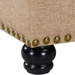 Tan Upholstered Ava Coffee Table Ottoman