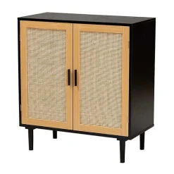 Tara Two-Tone Espresso Rattan Cabinet