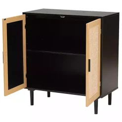Tara Two-Tone Espresso Rattan Cabinet