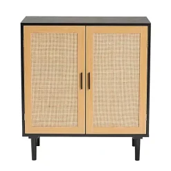 Tara Two-Tone Espresso Rattan Cabinet