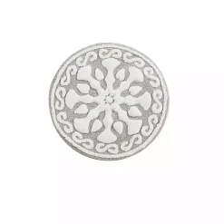 Taupe Cotton Tufted Medallion Bath Mat, 25 in.