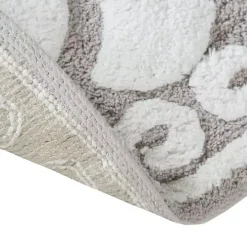 Taupe Cotton Tufted Medallion Bath Mat, 25 in.