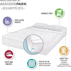 Taupe Leopard Print Satin 3-pc. Twin Sheet Set