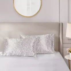 Taupe Leopard Satin Standard 2-pc. Pillow Case Set