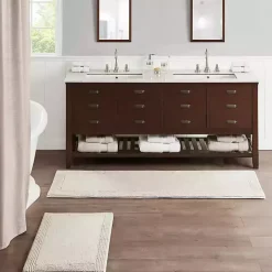 Taupe Tufted Reversible Cotton Bath Mat, 72 in.