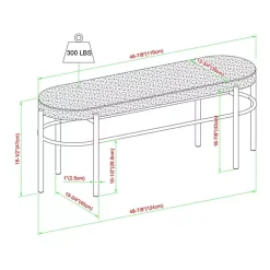 Taupe Upholstered Gold Metal Leg Bench