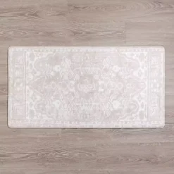 Taupe Vintage Medallion Kitchen Mat