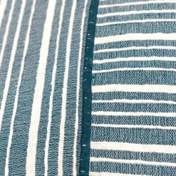 Teal and Ivory Directional Stripes Pillow