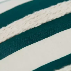 Teal and Ivory Ozzy Striped Pillow