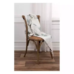 Teal and Ivory Woven Stripe Throw
