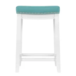 Teal Faux Leather Claridge Counter Stool