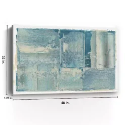 Teal Linework Canvas Art Print