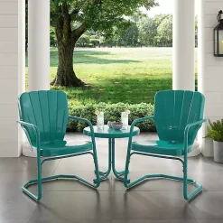 Teal Metal Ridgeland 3-pc. Chat Set