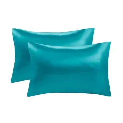 Teal Satin Standard 2-pc. Pillow Case Set