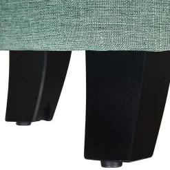 Teal Upholstered Eliza Round Storage Ottoman