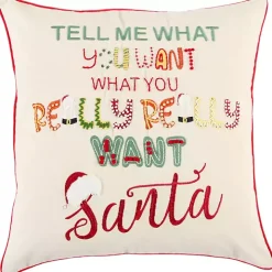 Tell Me What You Want Santa Christmas Pillow