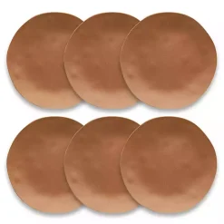 Terracotta Melamine Santal Dinner Plates, Set of 6