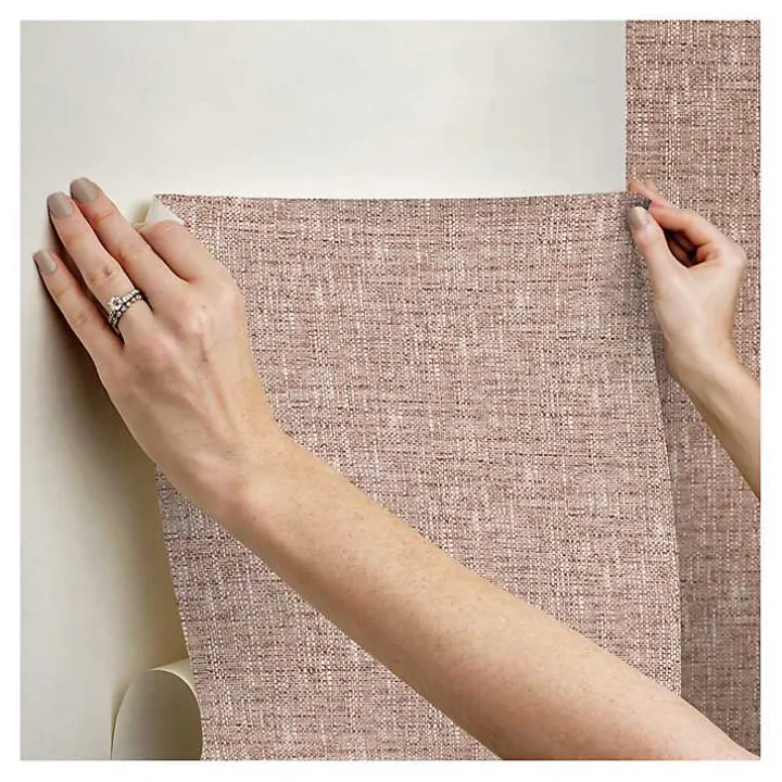 Terracotta Textured Poplin Peel & Stick Wallpaper