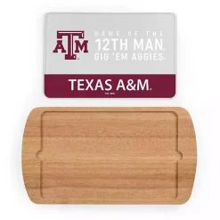 Texas A&M Aggies Wood and Glass Serving Board
