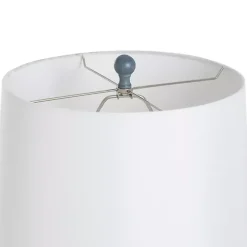 Textured Denim Blue Tapered Table Lamp