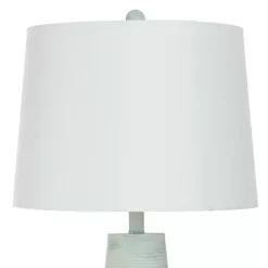 Textured Light Blue Tapered Table Lamp