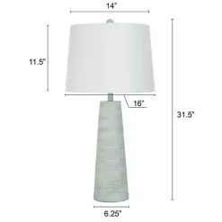 Textured Light Blue Tapered Table Lamp