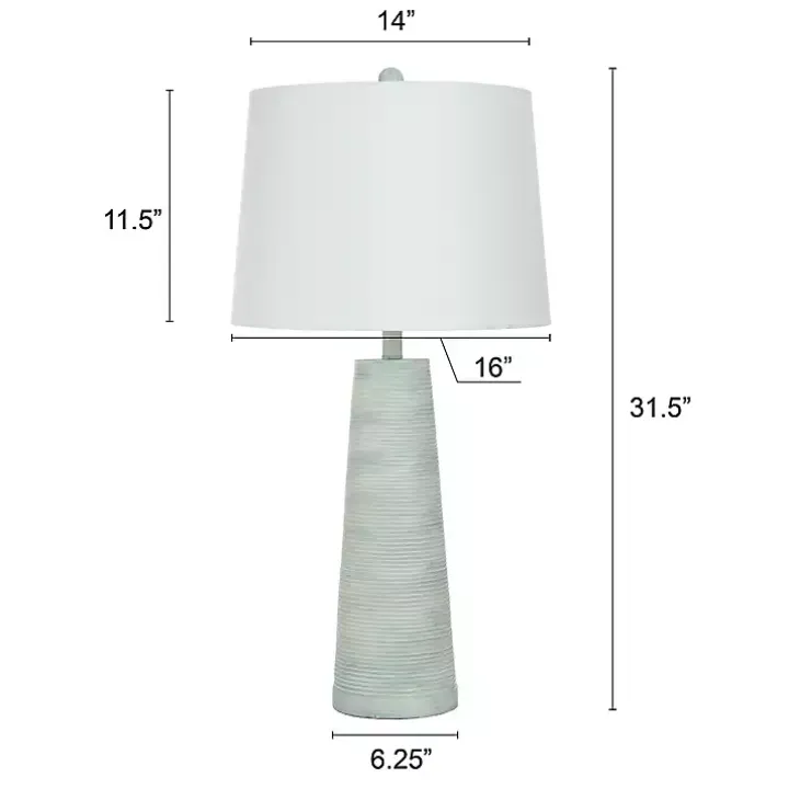 Textured Light Blue Tapered Table Lamp