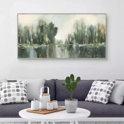 Textured Treeline Framed Canvas Art Print