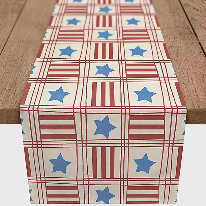 4th of July Stars & Stripes Table Runner, 72 in.