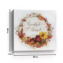 Thankful & Blessed Harvest Wreath Print, 40x40