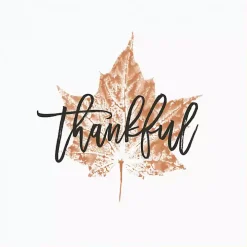 Thankful Leaf Stamp Framed Canvas Art Print