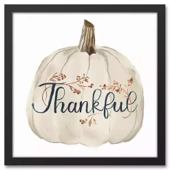 Thankful Pumpkin Framed Canvas Art Print