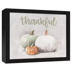 Thankful Pumpkins Framed Canvas Art Print