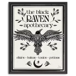 The Black Raven Apothecary Framed Canvas Art Print