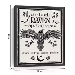 The Black Raven Apothecary Framed Canvas Art Print