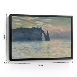 The Cliff-Etretat, Sunset Framed Canvas Art Print