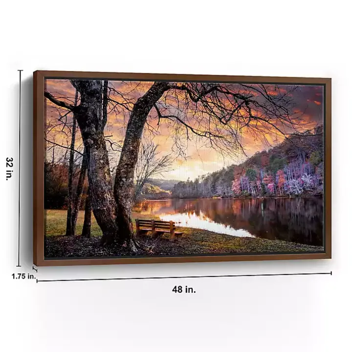 The Quiet of Sunset Walnut Framed Canvas Art Print