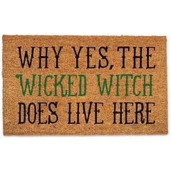 The Wicked Witch Lives Here Halloween Doormat