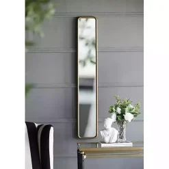 Thin Gold Metal Wall Mirror