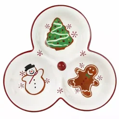 Three-Section Christmas Serving Platter