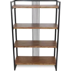 4-Tier Black Metal Frame Shelf