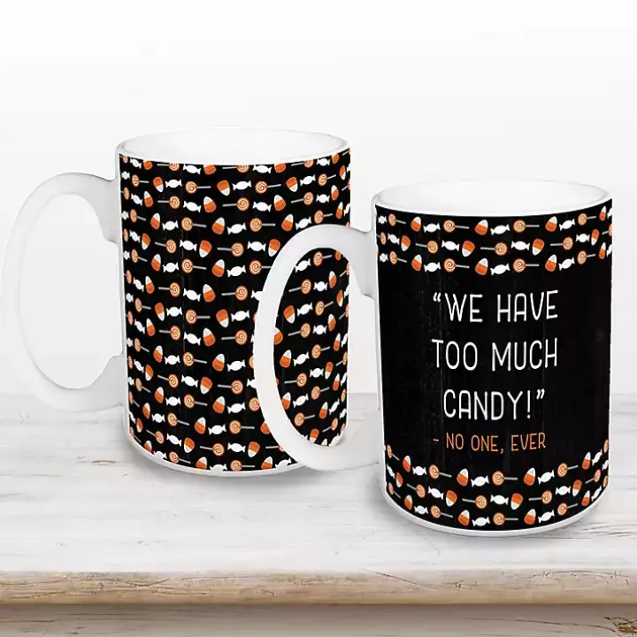 Too Much Candy Halloween Mugs, Set of 2