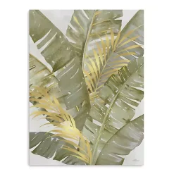 Touch of Gold Banana Leaves Canvas Art Print