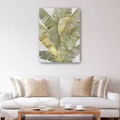 Touch of Gold Banana Leaves Canvas Art Print