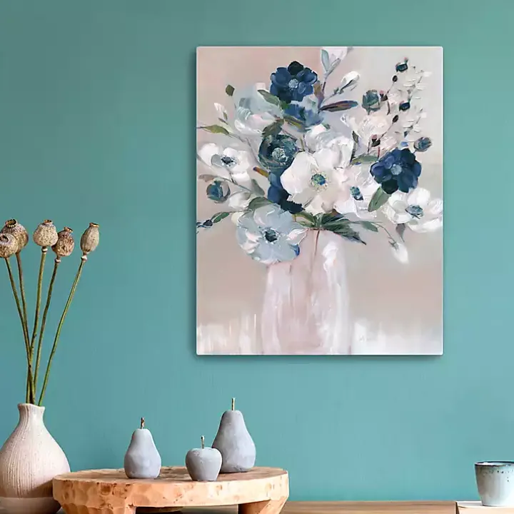 Touch of Teal Bouquet Canvas Art Print, 16x20 in.